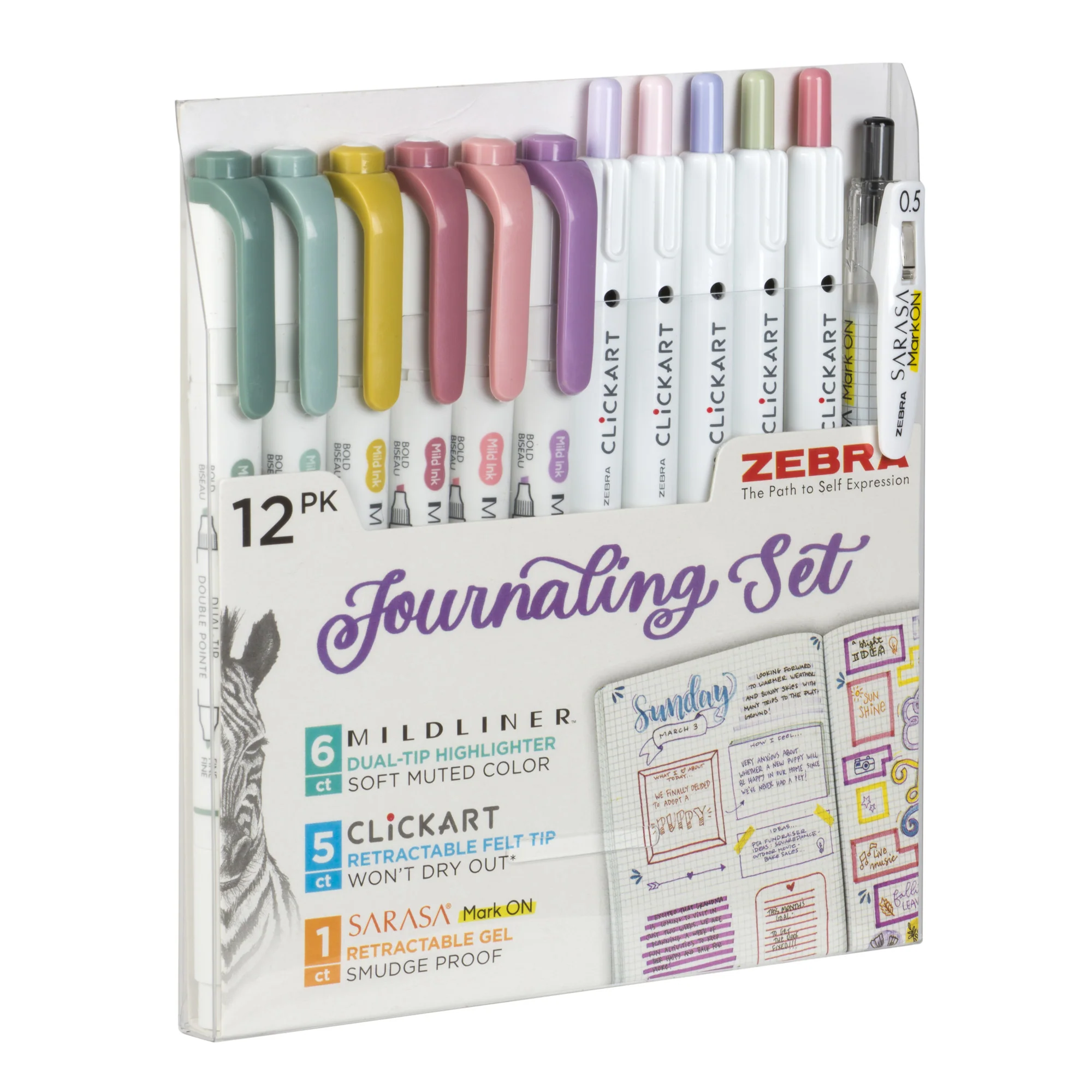 Journaling Set Asst 12pk – Mildliner HL (6) + Clickart(5) + Mark On (1) - Image 4