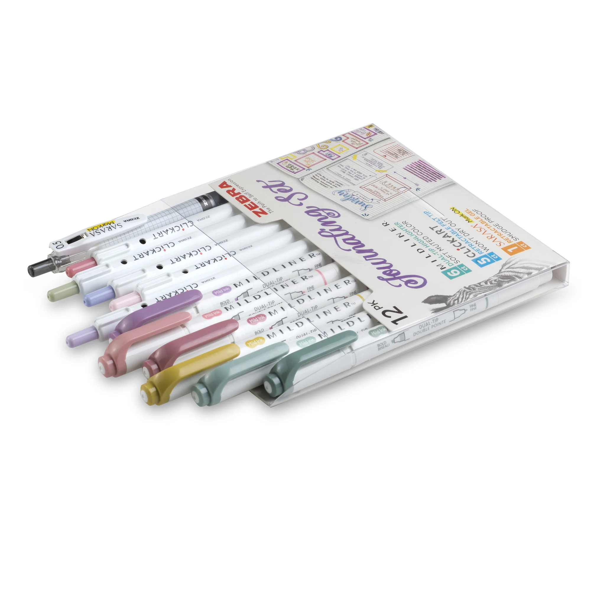 Journaling Set Asst 12pk – Mildliner HL (6) + Clickart(5) + Mark On (1) - Image 6